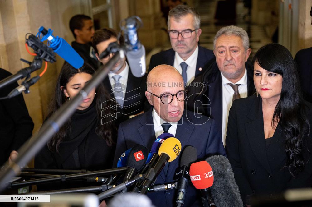 National Assembly - Politics after vote at Hall of Four Columns - Paris