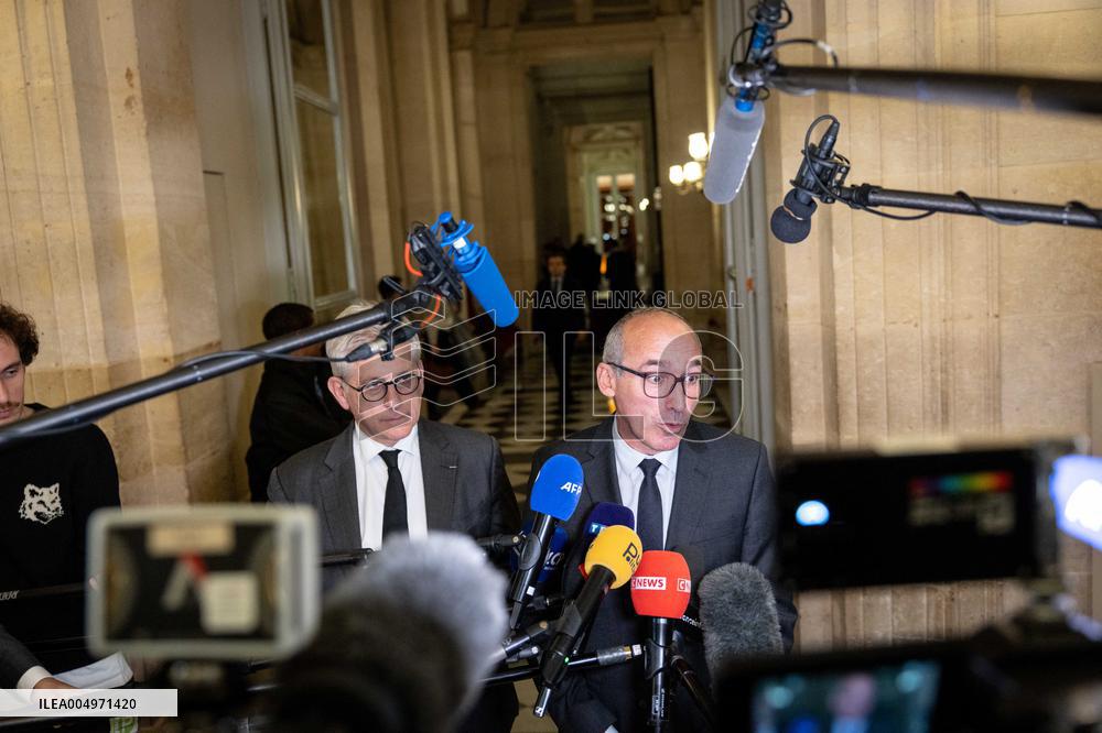 National Assembly - Politics after vote at Hall of Four Columns - Paris