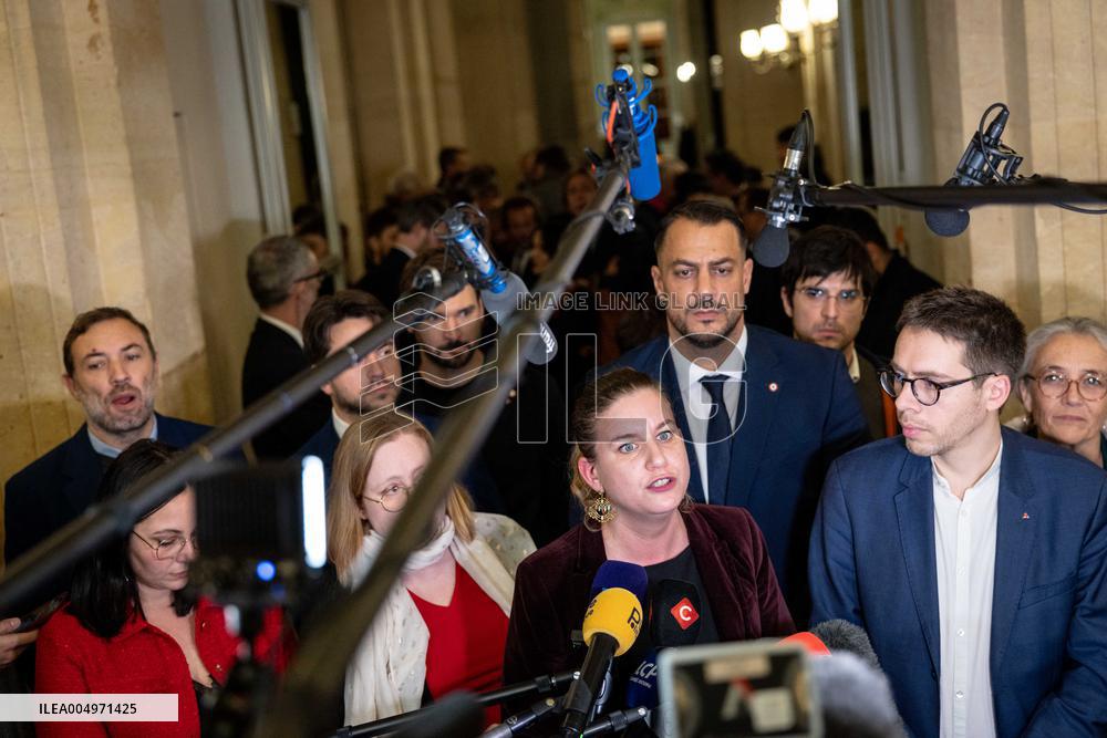 National Assembly - Politics after vote at Hall of Four Columns - Paris