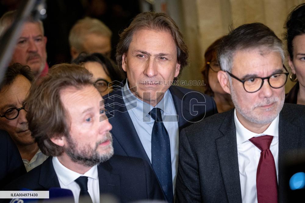 National Assembly - Politics after vote at Hall of Four Columns - Paris