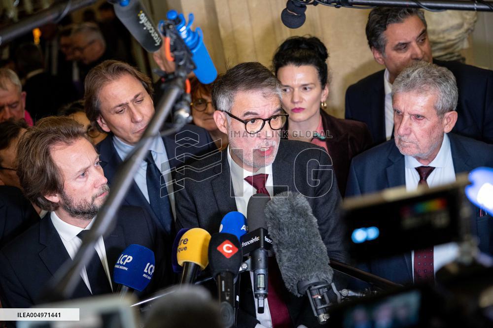 National Assembly - Politics after vote at Hall of Four Columns - Paris