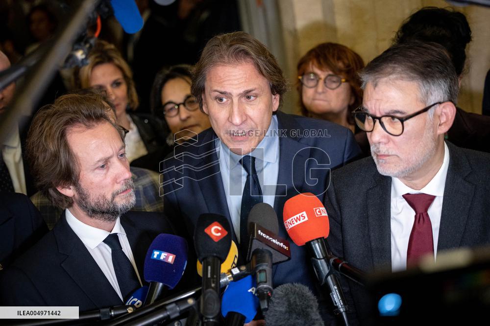 National Assembly - Politics after vote at Hall of Four Columns - Paris