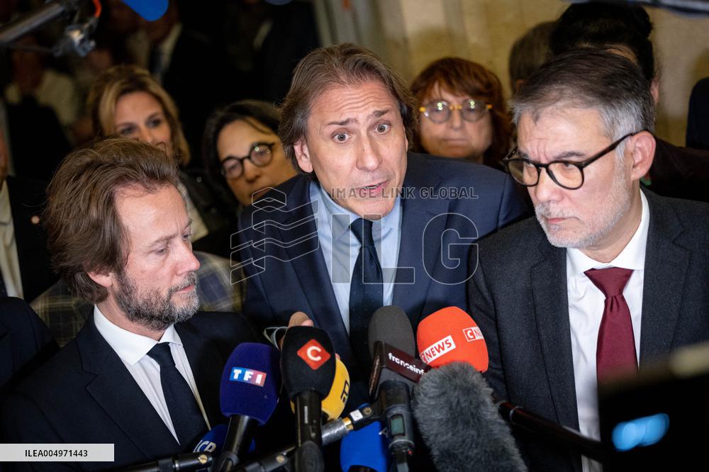 National Assembly - Politics after vote at Hall of Four Columns - Paris