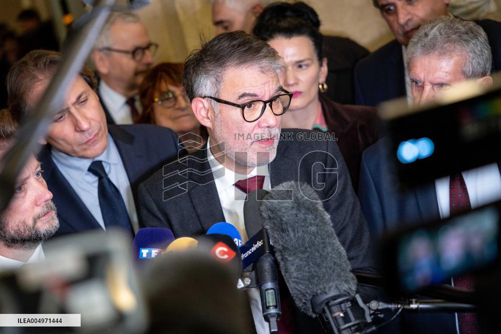 National Assembly - Politics after vote at Hall of Four Columns - Paris