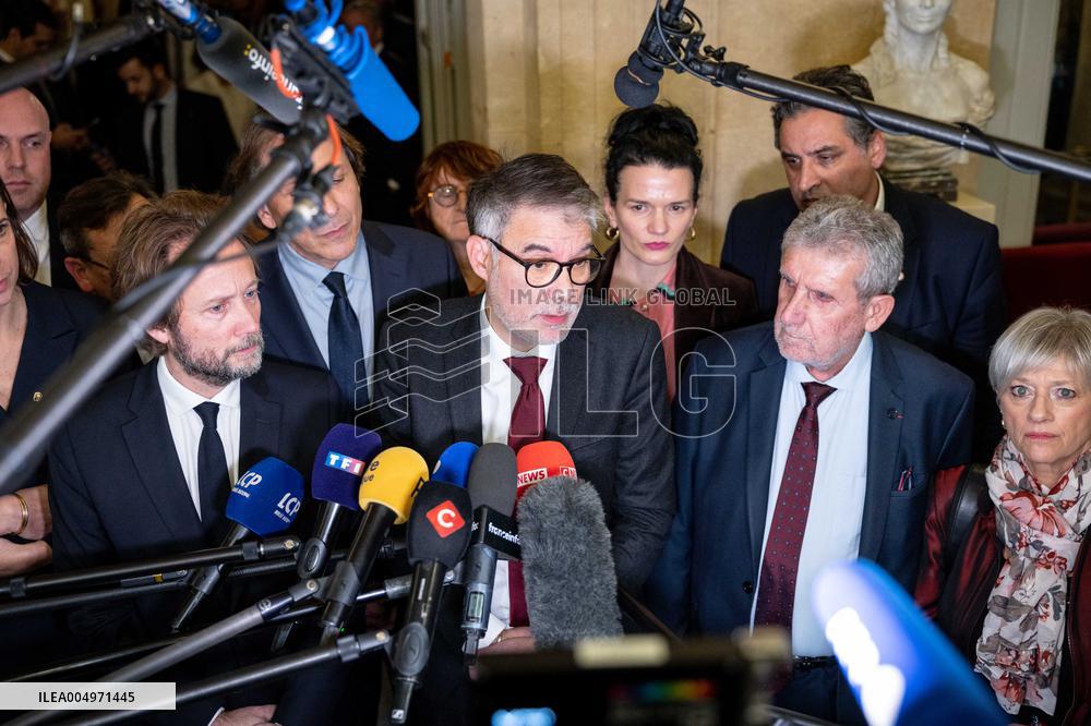 National Assembly - Politics after vote at Hall of Four Columns - Paris