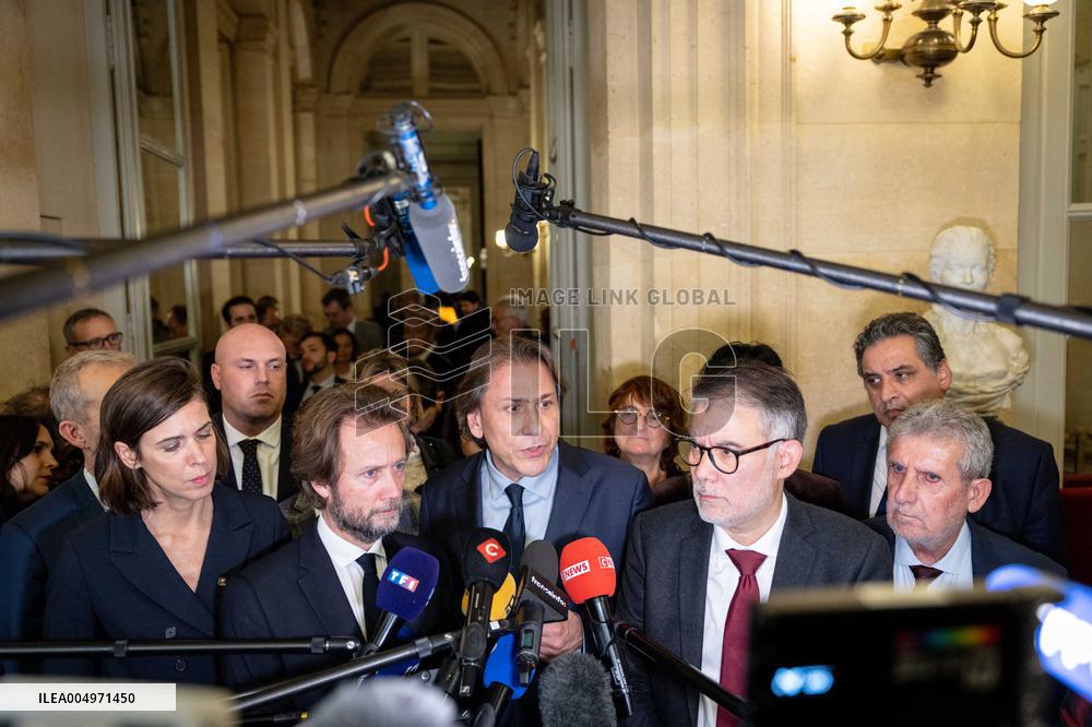 National Assembly - Politics after vote at Hall of Four Columns - Paris