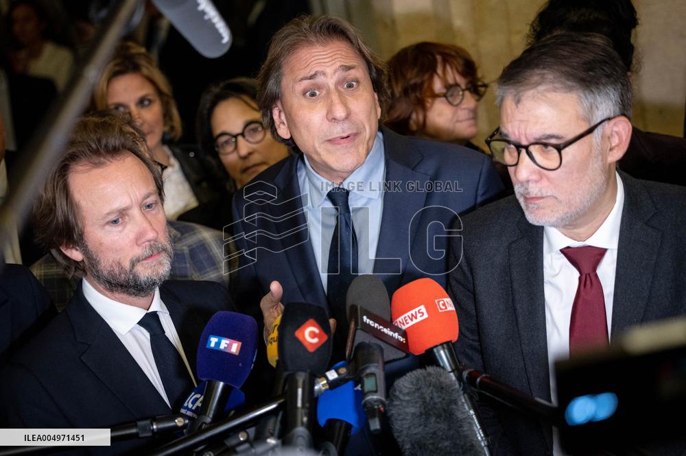 National Assembly - Politics after vote at Hall of Four Columns - Paris