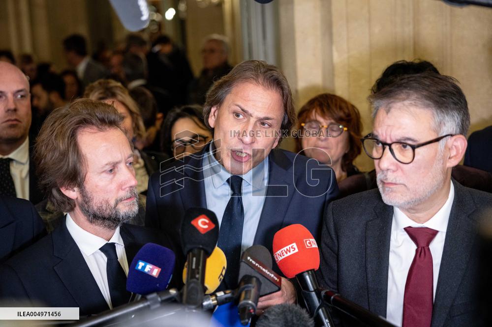 National Assembly - Politics after vote at Hall of Four Columns - Paris