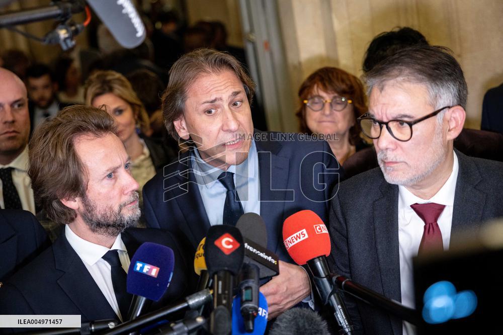 National Assembly - Politics after vote at Hall of Four Columns - Paris