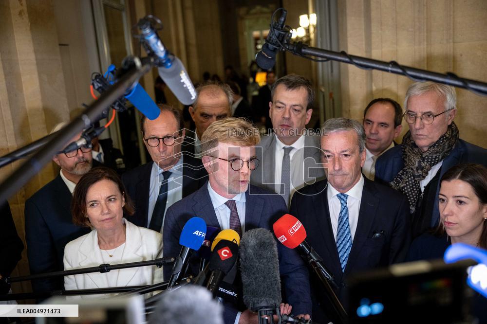 National Assembly - Politics after vote at Hall of Four Columns - Paris