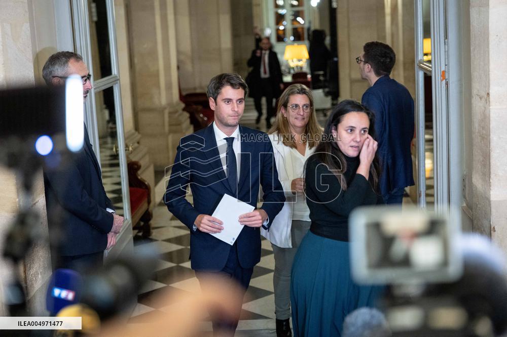 National Assembly - Politics after vote at Hall of Four Columns - Paris