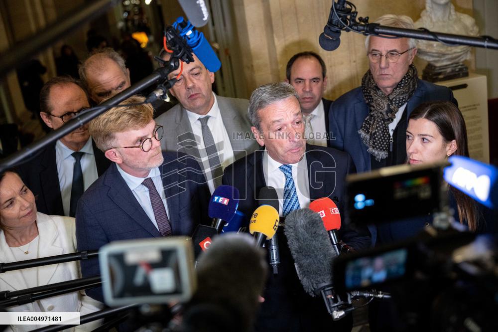 National Assembly - Politics after vote at Hall of Four Columns - Paris