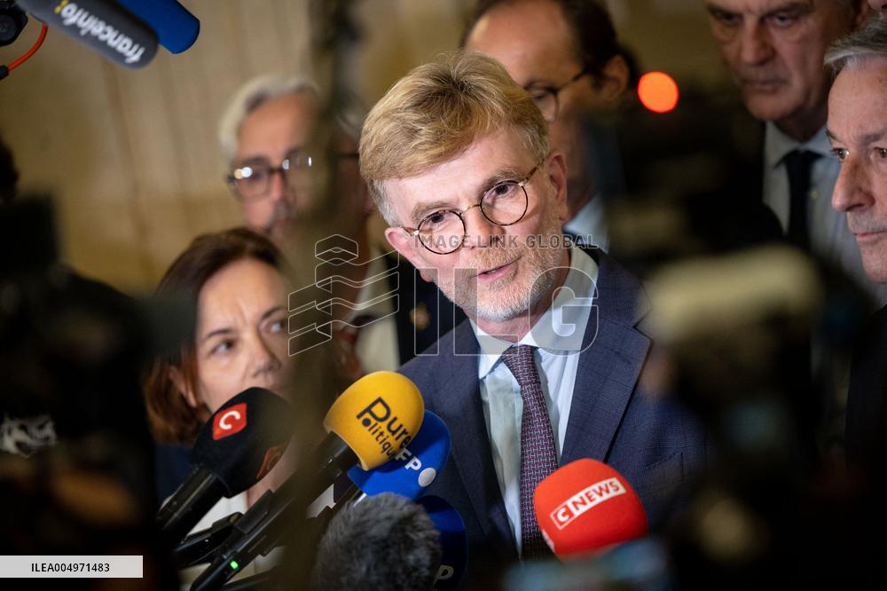 National Assembly - Politics after vote at Hall of Four Columns - Paris