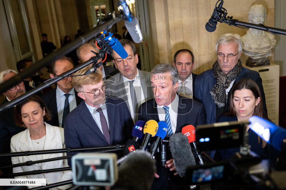 National Assembly - Politics after vote at Hall of Four Columns - Paris