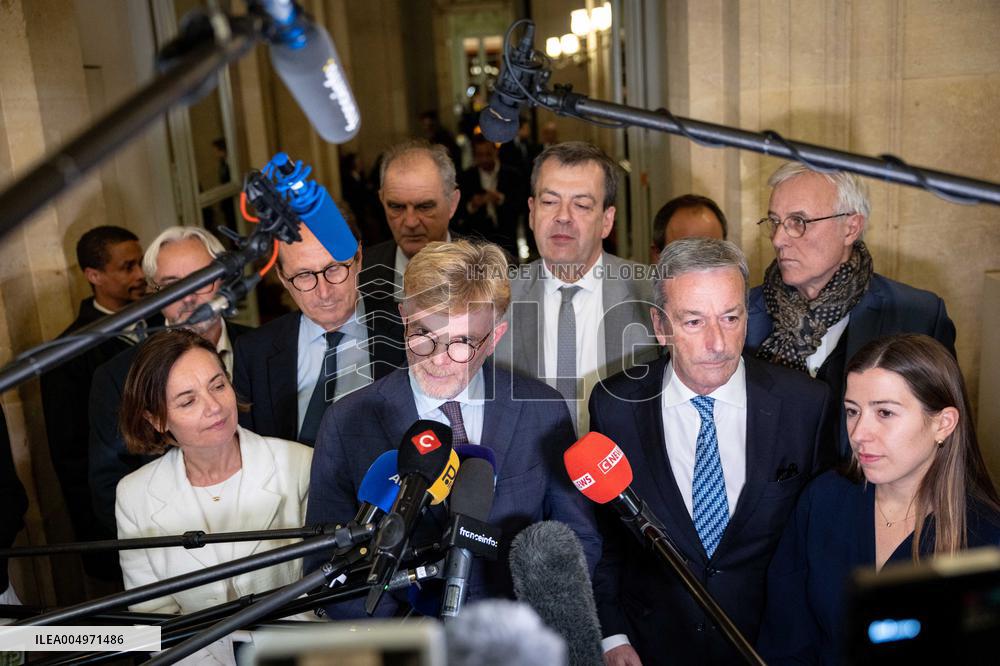 National Assembly - Politics after vote at Hall of Four Columns - Paris