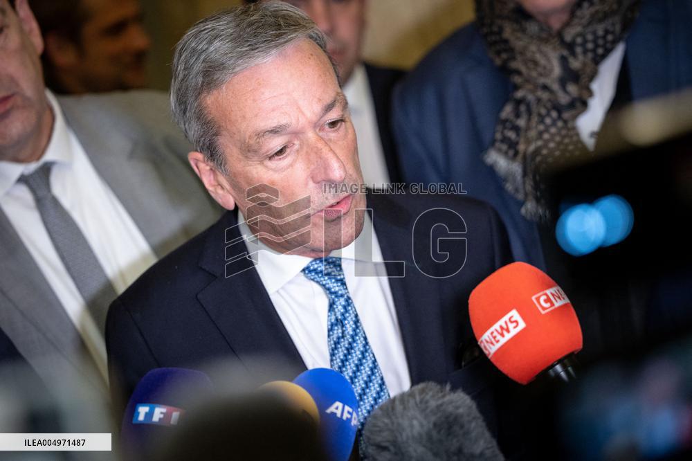 National Assembly - Politics after vote at Hall of Four Columns - Paris