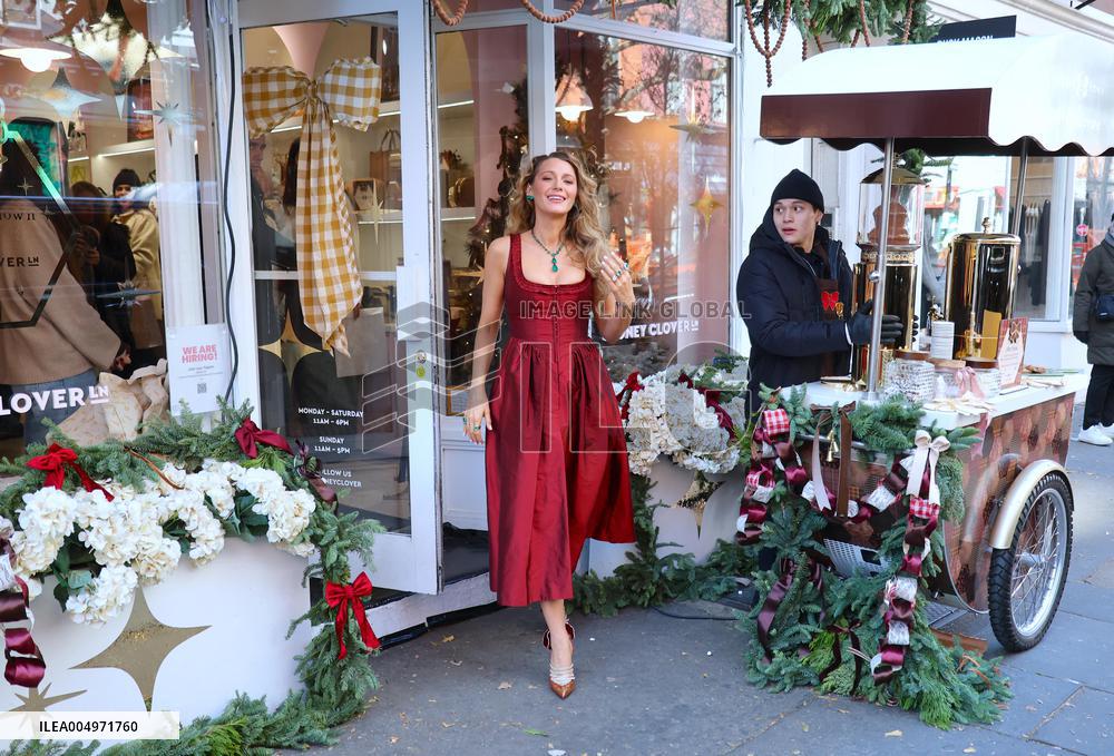 Blake Lively at Stone Clover Lane Store in New York