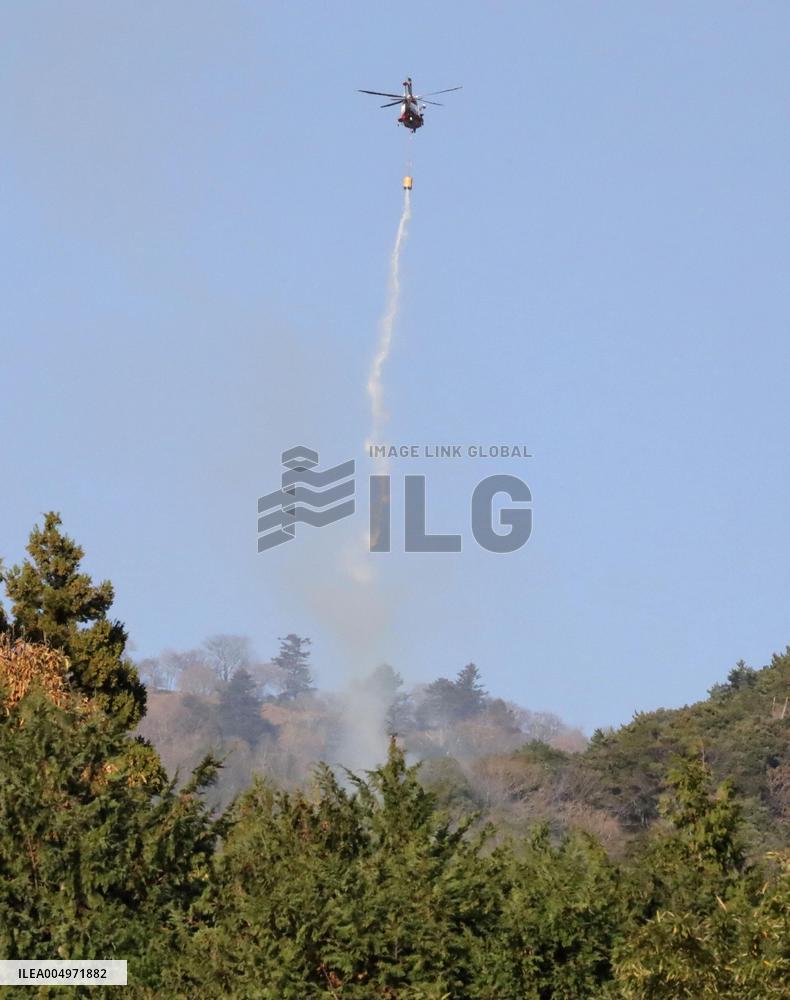 Forest fire in eastern Japan