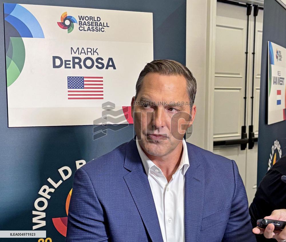 Baseball: U.S. manager DeRosa meets press