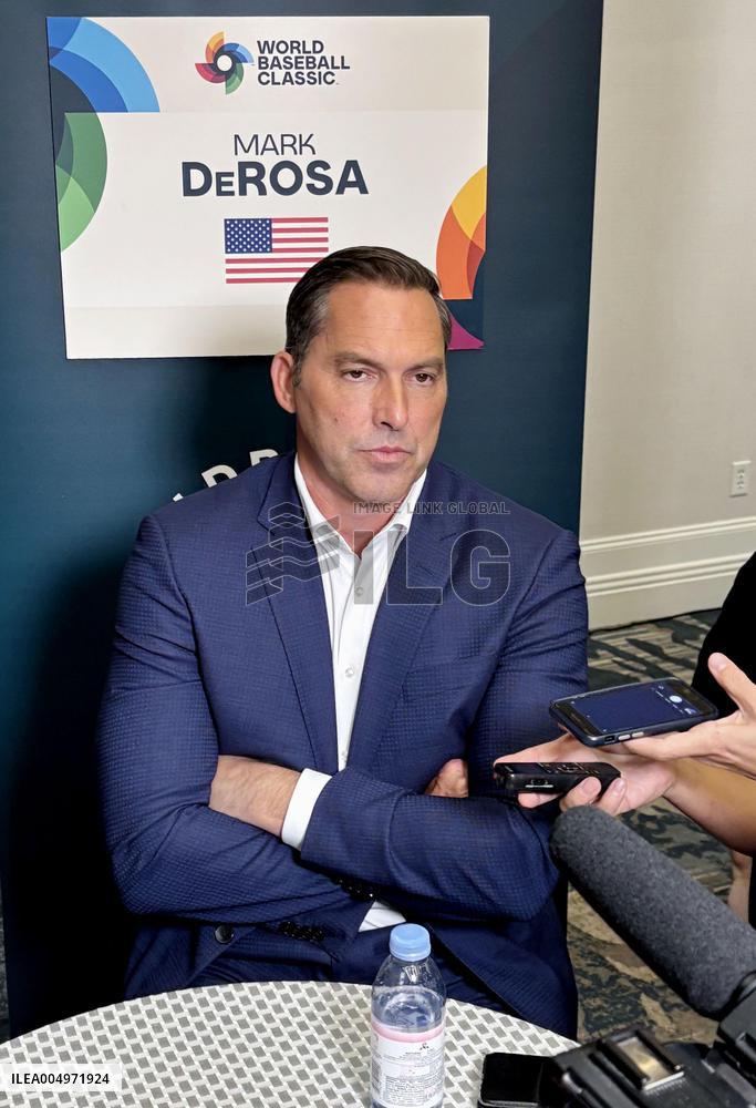 Baseball: U.S. manager DeRosa meets press