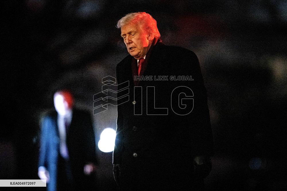 President Trump Walks On The South Lawn Of The White House - DC