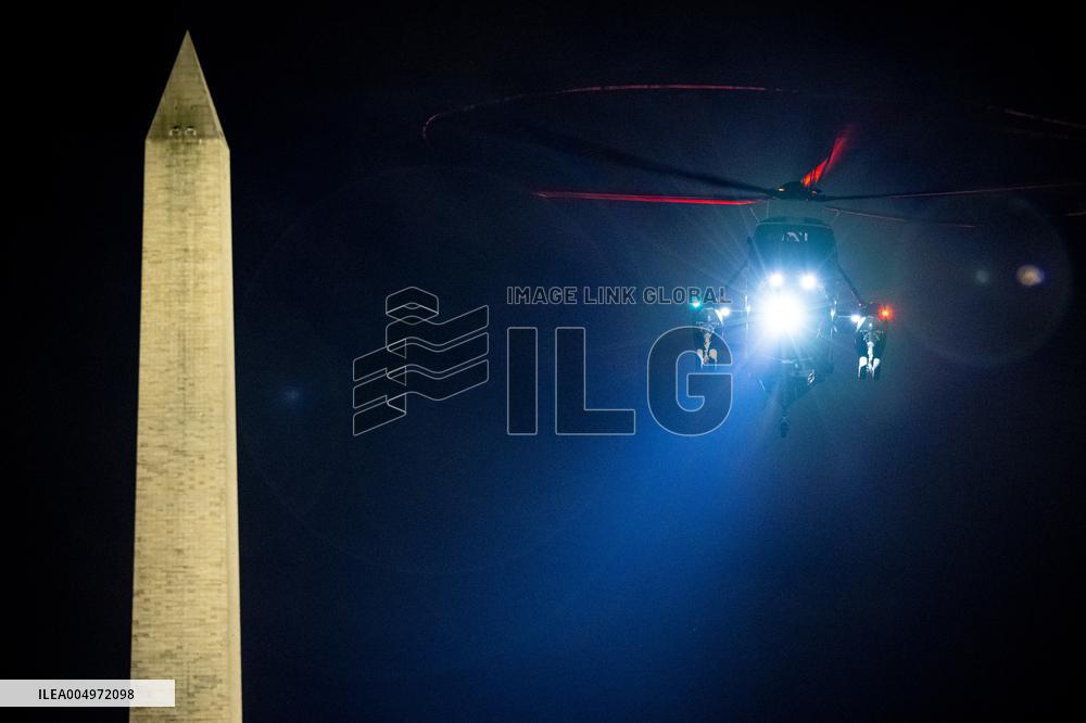 President Trump Walks On The South Lawn Of The White House - DC