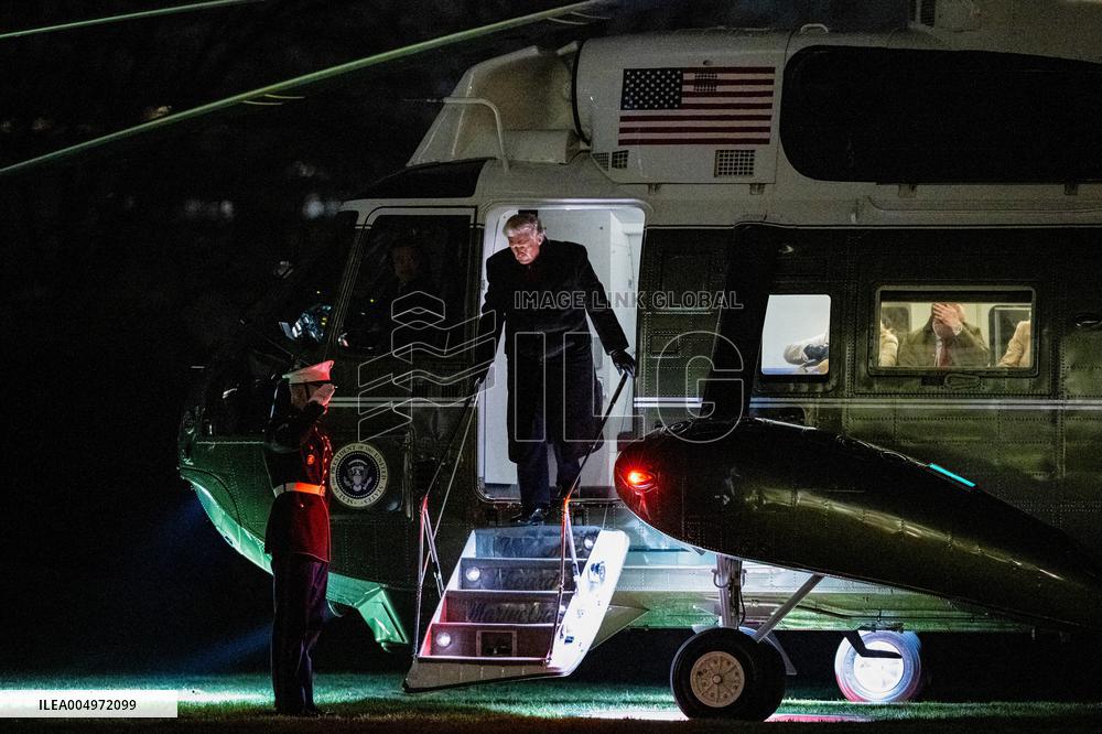 President Trump Walks On The South Lawn Of The White House - DC