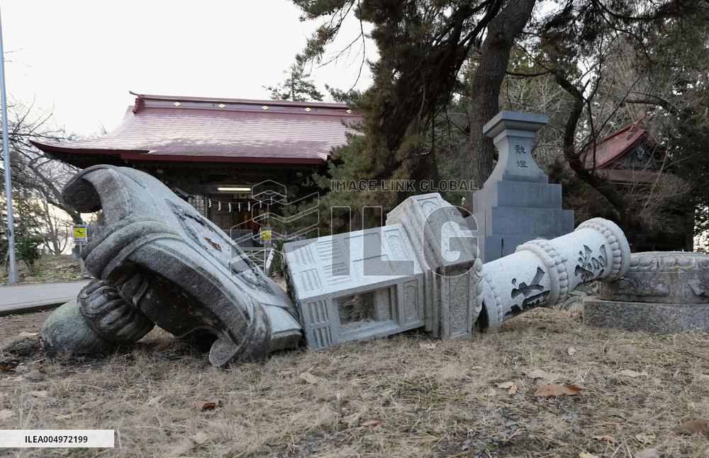 Aftermath of strong earthquake in Aomori Pref.