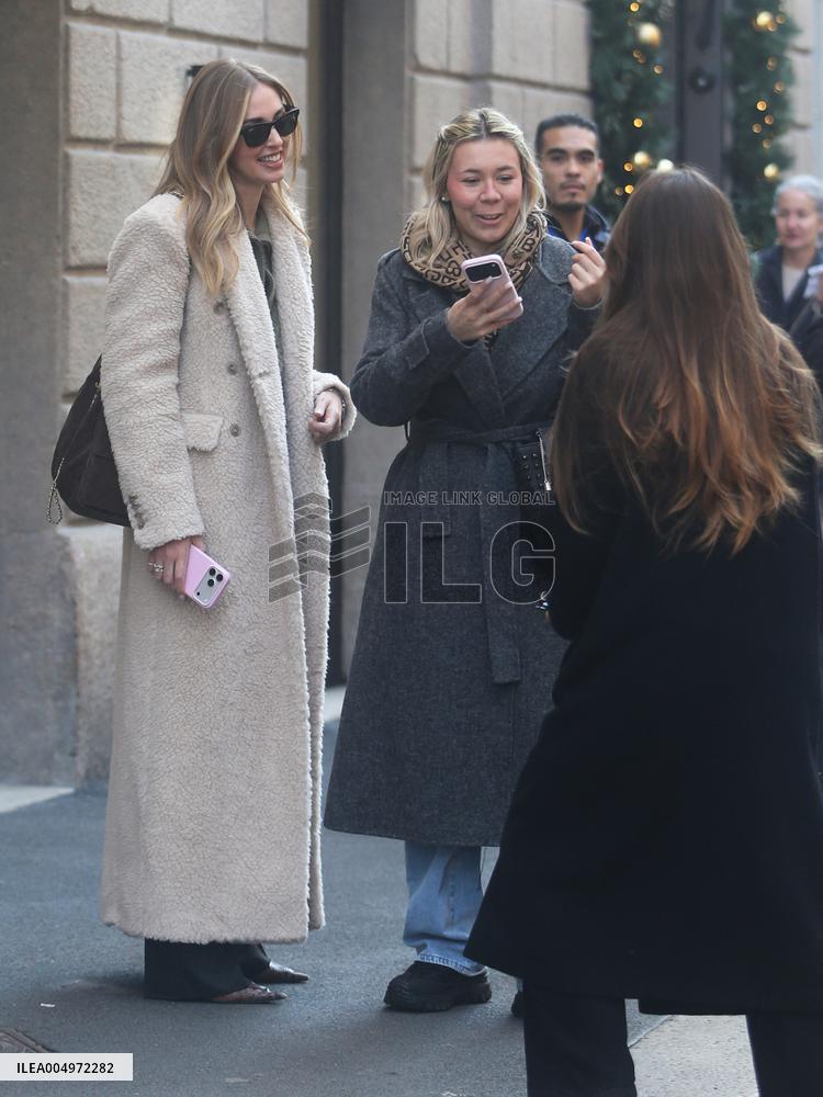 Chiara Ferragni Strolling in Fashion District - Milan