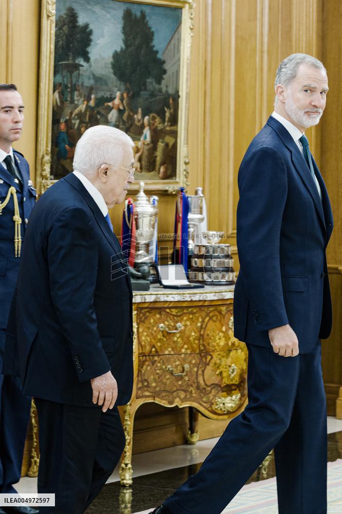 King Felipe Meets President Abbas - Madrid