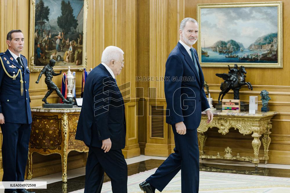 King Felipe Meets President Abbas - Madrid