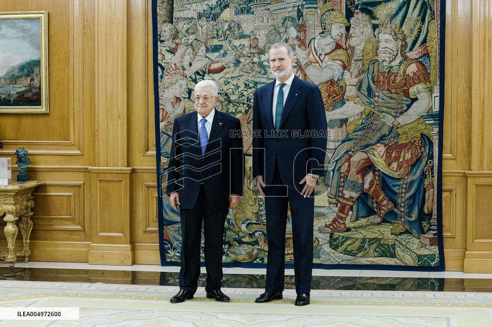 King Felipe Meets President Abbas - Madrid