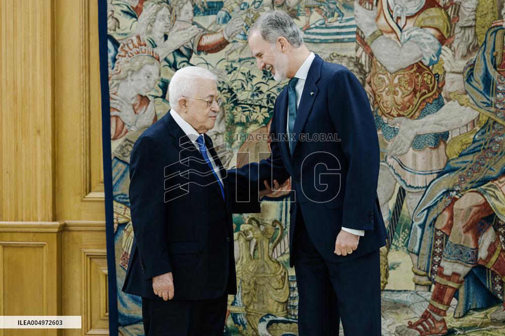 King Felipe Meets President Abbas - Madrid