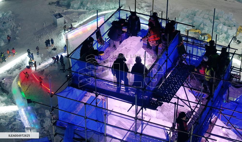 Construction of Harbin Ice and Snow World - China