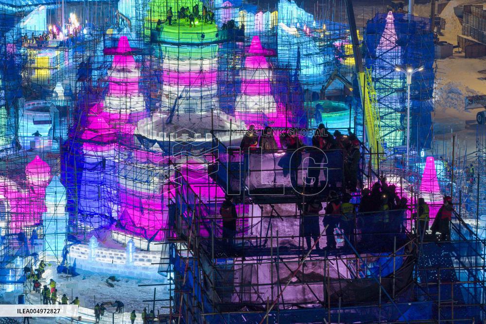 Construction of Harbin Ice and Snow World - China