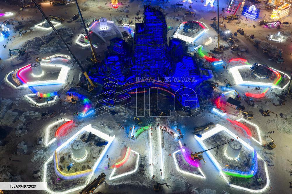 Construction of Harbin Ice and Snow World - China