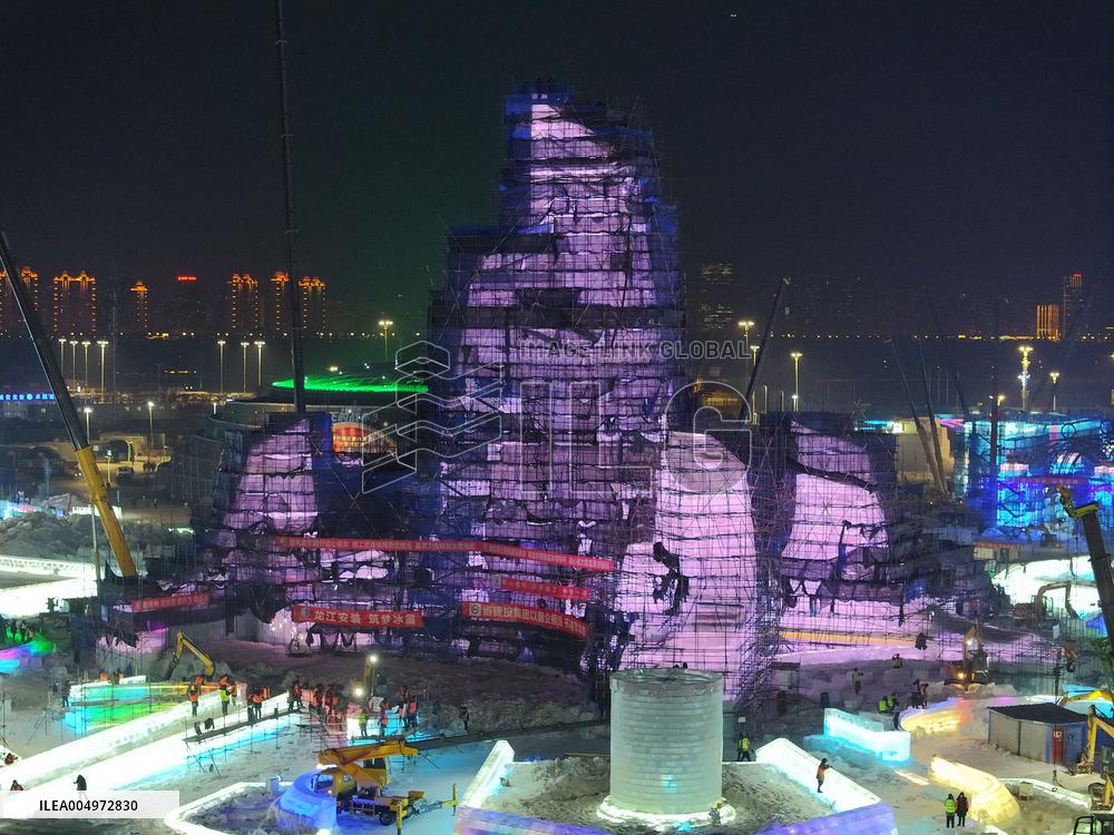 Construction of Harbin Ice and Snow World - China