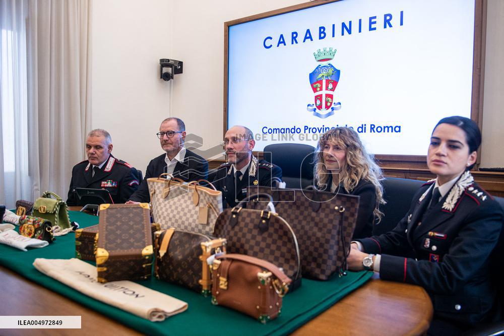 Carabinieri Return Stolen Bags In Press Conference - Rome