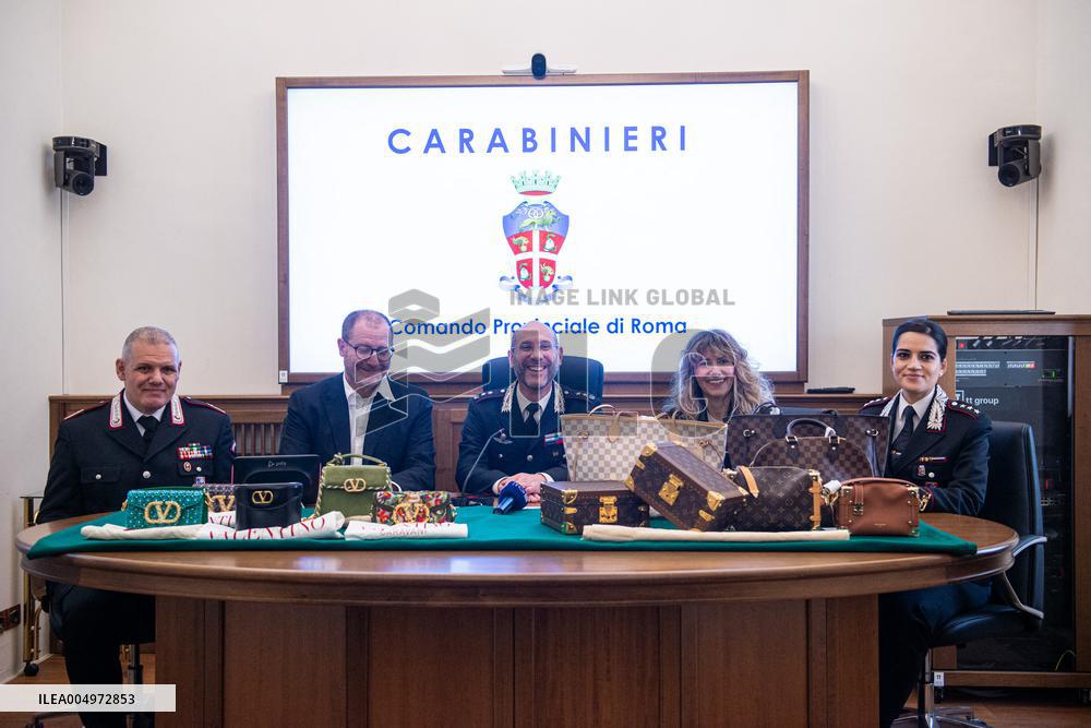 Carabinieri Return Stolen Bags In Press Conference - Rome