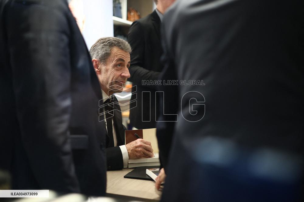 Nicolas Sarkozy at His First Book Signing for Le Journal D'un Prisonnier - Paris