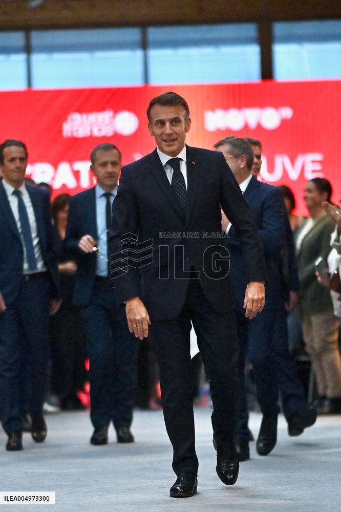 Macron Meets Readers of Ouest France Group - Saint-Malo