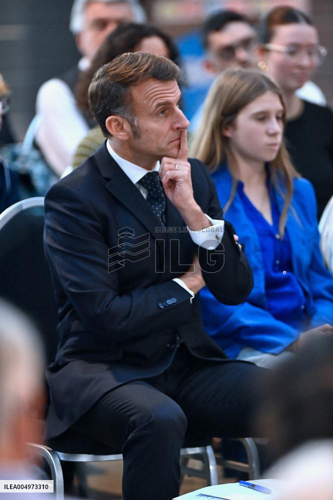 Macron Meets Readers of Ouest France Group - Saint-Malo