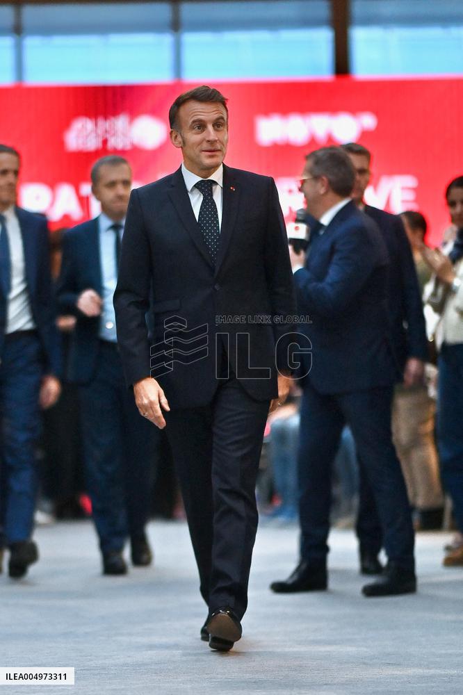 Macron Meets Readers of Ouest France Group - Saint-Malo