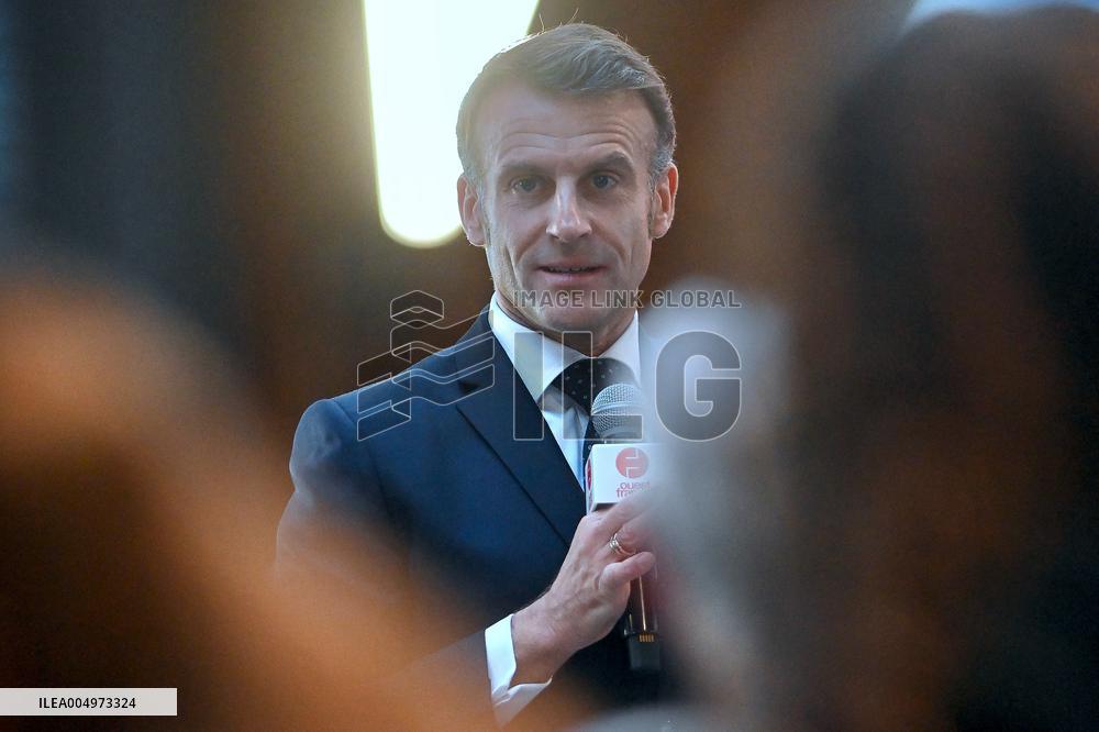 Macron Meets Readers of Ouest France Group - Saint-Malo