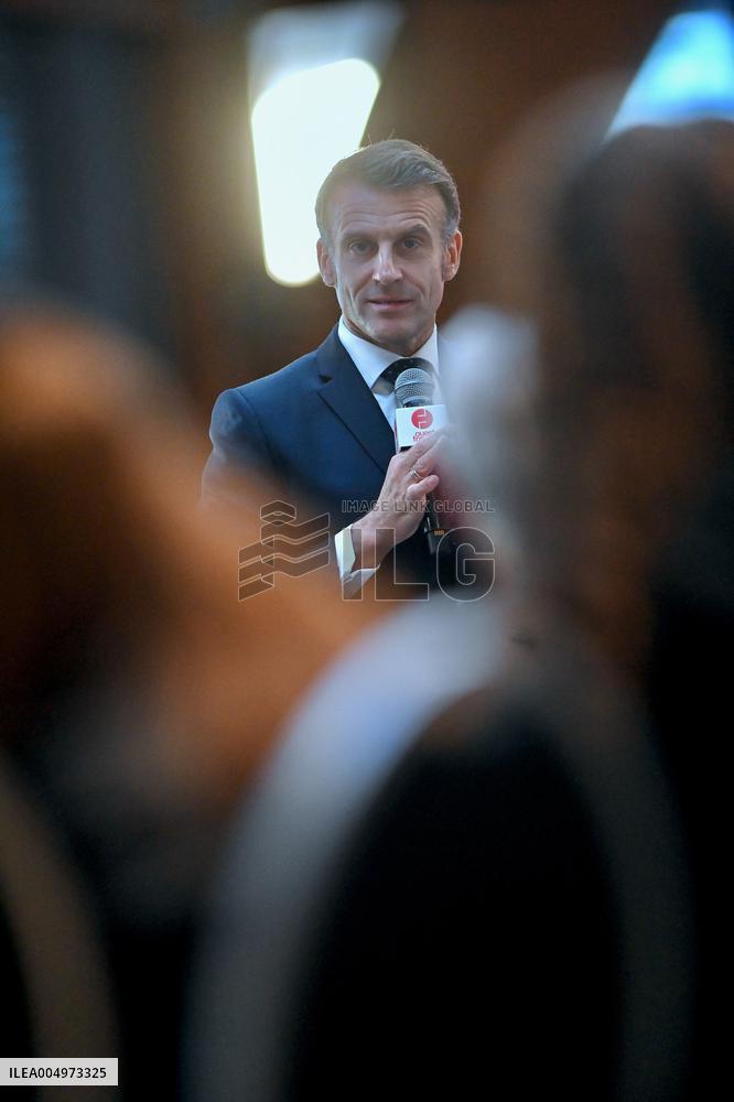 Macron Meets Readers of Ouest France Group - Saint-Malo