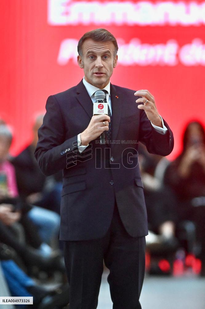 Macron Meets Readers of Ouest France Group - Saint-Malo