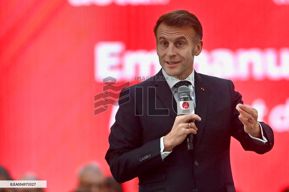 Macron Meets Readers of Ouest France Group - Saint-Malo