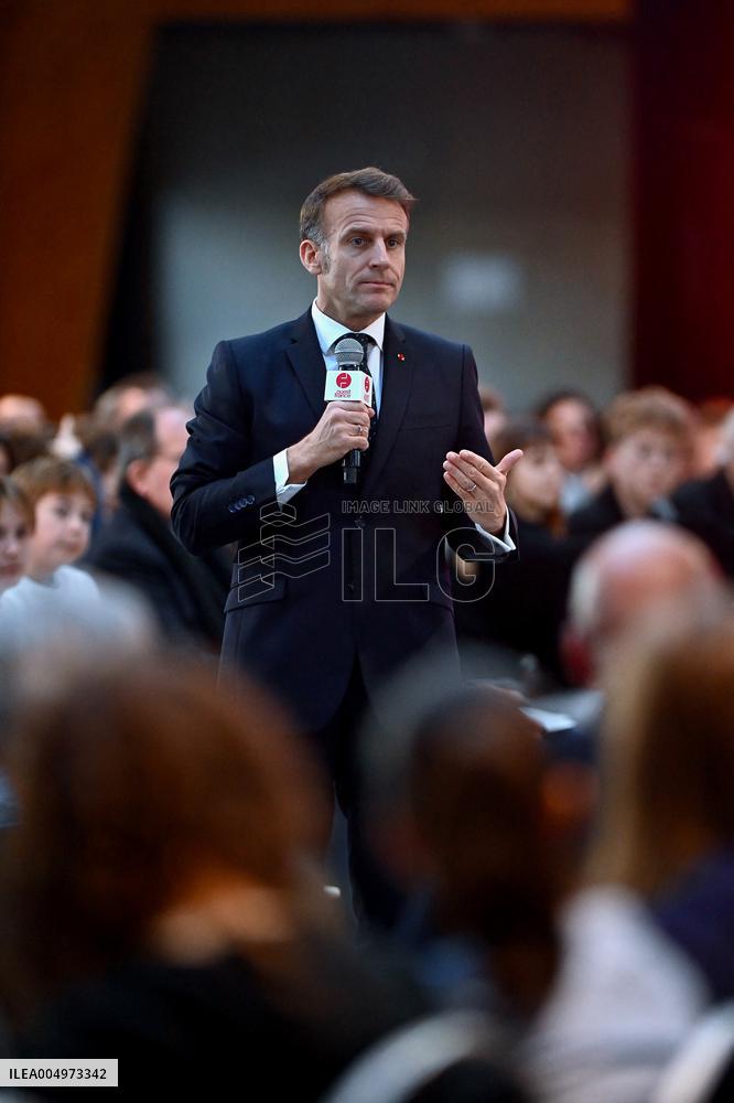 Macron Meets Readers of Ouest France Group - Saint-Malo