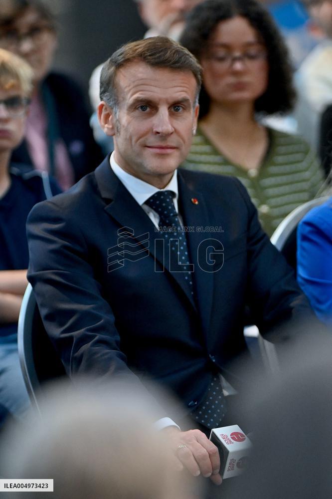Macron Meets Readers of Ouest France Group - Saint-Malo