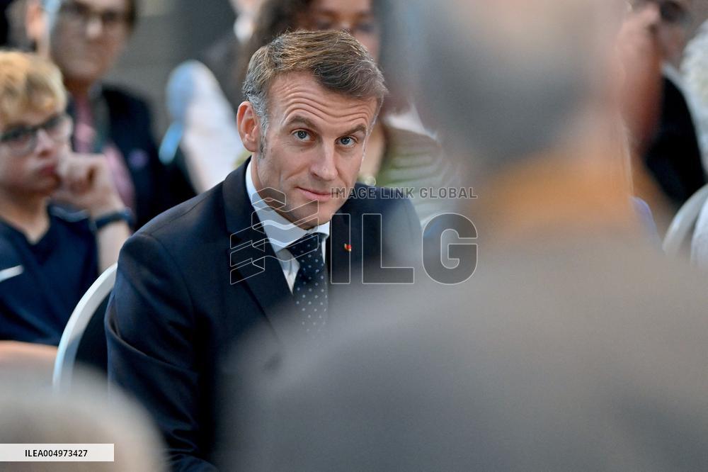 Macron Meets Readers of Ouest France Group - Saint-Malo